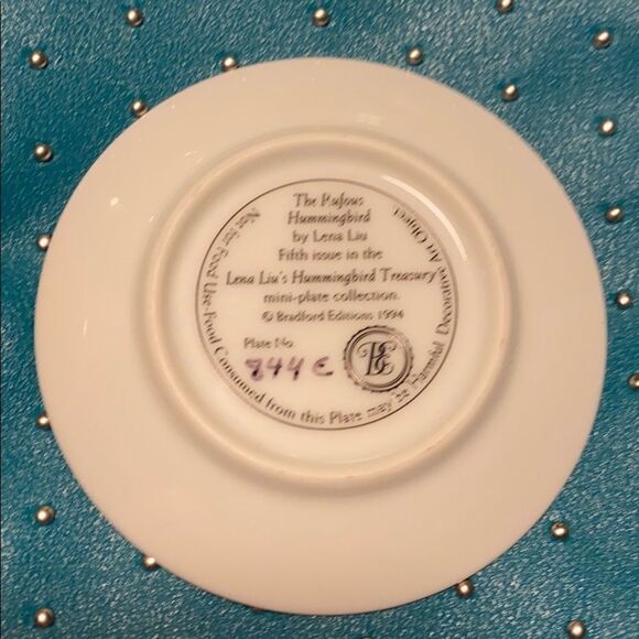 The Bradford Exchange Lena Liu hummingbird Mini Floral Numbered & Signed Plates - Picture 7 of 16